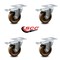Service Caster 4 Inch High Temp Phenolic Swivel Top Plate Caster Set with Total Lock Brake SCC SCC-TTL20S414-PHRHT-4 - alternate 2